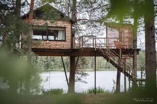 Дома для отпуска Treehouse Čiekurs Duķuri Стандартный дом на дереве с видом на озеро-3