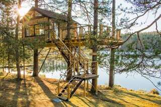 Дома для отпуска Treehouse Čiekurs Duķuri Стандартный дом на дереве с видом на озеро-25